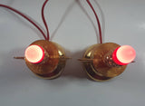 9" Tall Gold Look Plastic Dragon and Pheasant Bird Themed Red Bulb Candle Shaped Lamps