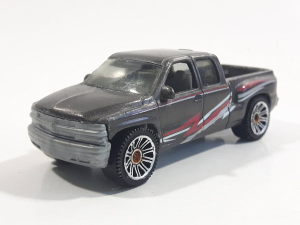 2010 Matchbox Camping Adventure 1999 Chevrolet Silverado Truck Metalflake Dark Gray Die Cast Toy Car Vehicle