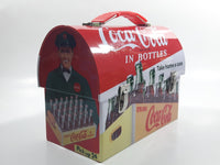 Drink Coca Cola In Bottles Take Home a Case Tin Metal Dome Top Lunch Box