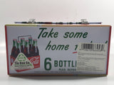 Drink Coca Cola In Bottles Take Home a Case Tin Metal Dome Top Lunch Box