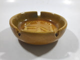 Vintage Compliments CN Rail Tan Brown Stoneware Pottery Ash Tray