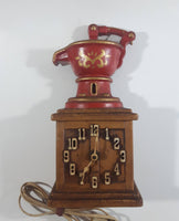 Vintage Spartus Red Water Pump Electric Clock Model 3814 - Needs Repair