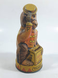 Antique 1930s J Chein Circus Monkey "Thank You" Tin Litho Metal Coin Bank - Salutes with Coin - Working - 6" Tall