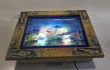 Coral Reef with Swimming Dolphins, Sharks, Turtles Light Up Aquarium Animated Rotating Motion Lamp Wall Hanging 13" x 15"
