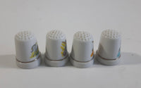 Unicorn Pegasus White Porcelain Sewing Thimbles Set of 4