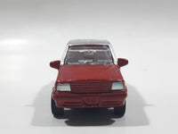 Unknown Brand CS13 Taxi Cab with "Hug Me" Bear on the Side Red and Silver Pullback Friction Motorized Die Cast Toy Car Vehicle with Opening Doors - Missing Roof Light
