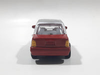 Unknown Brand CS13 Taxi Cab with "Hug Me" Bear on the Side Red and Silver Pullback Friction Motorized Die Cast Toy Car Vehicle with Opening Doors - Missing Roof Light
