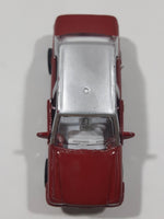 Unknown Brand CS13 Taxi Cab with "Hug Me" Bear on the Side Red and Silver Pullback Friction Motorized Die Cast Toy Car Vehicle with Opening Doors - Missing Roof Light