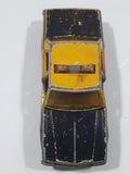 Vintage Majorette No. 240 Chevrolet Impala 444 Taxi Cab Black and Yellow 1/69 Scale Die Cast Toy Car Vehicle - Missing Doors