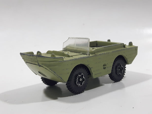 Vintage PlayArt Amphibian Jeep Light Moss Green Die Cast Toy Car Vehicle Made in Hong Kong