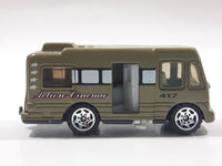 2005 Matchbox Hitch 'n Haul: Monster Movie Truck Camper Army Green Die Cast Toy Car Recreational Vehicle RV with Opening Side Door