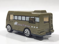 2005 Matchbox Hitch 'n Haul: Monster Movie Truck Camper Army Green Die Cast Toy Car Recreational Vehicle RV with Opening Side Door