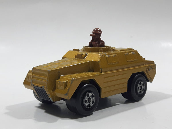 1973 Lesney Products Matchbox Rolamatics Stoat Yellow Brown Gold No. 28 Toy Car Army Military Scout Lookout Vehicle