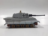 Vintage 1974 Lesney Matchbox Battle Kings K-104 King Tiger Tank Silver Army Die Cast Toy Car Vehicle - No Tracks