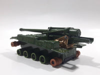 Vintage 1974 Lesney Matchbox Battle Kings K-107 155 M.M. S.P. Howitzer Dark Army Green Die Cast Toy Car Vehicle - No Tracks