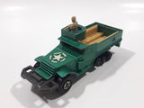 Vintage 1974 Lesney Matchbox Battle Kings K-108 M.3. A.I. Half Track A.P.C. Bright Army Green Die Cast Toy Car Vehicle - No Tracks