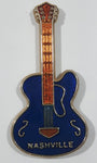 Nashville, Tennessee Guitar Shaped Blue with Red Neck Gold Trim 3" Long Fridge Magnet