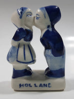 Vintage Delft Blue Holland Hand Painted Kissing Couple Boy and Girl Miniature 2" Tall Figurine