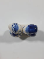 Vintage Delft Blue Holland Hand Painted Kissing Couple Boy and Girl Miniature 2" Tall Figurine