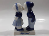 Vintage Delft Blue Holland Hand Painted Kissing Couple Boy and Girl 3 3/4" Tall Figurine