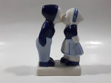 Vintage Delft Blue Holland Hand Painted Kissing Couple Boy and Girl 3 3/4" Tall Figurine