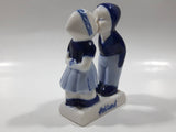 Vintage Delft Blue Holland Hand Painted Kissing Couple Boy and Girl 3 3/4" Tall Figurine