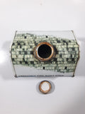 Vintage 1984 New England Container Co. Absolutely Pure Maple Syrup Log Cabin Shaped Tin Metal Container