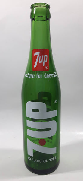 Vintage 7up Money Back Bottle 10 Fluid Ounces Green Glass Bottle 3589 - 16