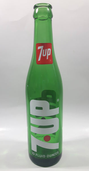 Vintage 7up 10 Fluid Ounces Green Glass Bottle 3589 - 13