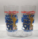 1991 Winnipeg CFL Grey Cup Festival November 20-24, 1991 "Canada's Hot Spot!" Plastic Cup Set of 2