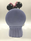 Just Toys Disney Minnie Mouse On A Purple Vanity Stool Hard Vinyl 8 1/4" Tall Coin Bank - Missing Plug