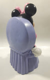 Just Toys Disney Minnie Mouse On A Purple Vanity Stool Hard Vinyl 8 1/4" Tall Coin Bank - Missing Plug