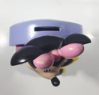 Just Toys Disney Minnie Mouse On A Purple Vanity Stool Hard Vinyl 8 1/4" Tall Coin Bank - Missing Plug