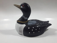 Black and White Spotted Loon Bird The Looney Bank Ceramic 7" Long Coin Bank