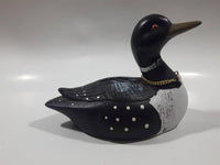 Black and White Spotted Loon Bird The Looney Bank Ceramic 7" Long Coin Bank