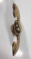 Vintage Gold Tone Brass Metal Eagle Bird Perched with Wings Spread 6 1/4" Tall 7" Wide