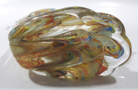 Tropical Fish Pair in Rainbow Colors 8 3/4" Tall Art Glass Sculpture