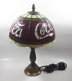 2002 Coca Cola Plastic Shade Stained Glass Look 15" Tall Table Lamp Light