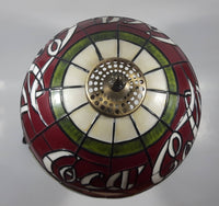 2002 Coca Cola Plastic Shade Stained Glass Look 15" Tall Table Lamp Light