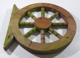 Ship's Wheel 14" Diameter Wooden Folk Art