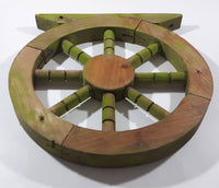 Ship's Wheel 14" Diameter Wooden Folk Art