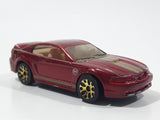 VHTF Rare 2004 Matchbox '99 Mustang Dark Red with Gold Stripes Die Cast Toy Car Vehicle