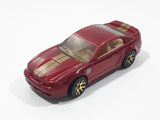 VHTF Rare 2004 Matchbox '99 Mustang Dark Red with Gold Stripes Die Cast Toy Car Vehicle