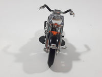 Maisto 1958 Harley Davidson Duo Glide Motor Cycle Motorbike Orange and Black Die Cast Toy Car Vehicle Missing Seat