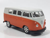 Welly No. 58166 1963 Volkswagen T1 Bus Orange and White 1/64 Scale Die Cast Toy Car Vehicle