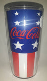 Tervis Coca Cola Stars and Stripes American United States of America Flag Themed 6" Tall 16 oz Plastic Cup