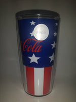 Tervis Coca Cola Stars and Stripes American United States of America Flag Themed 6" Tall 16 oz Plastic Cup