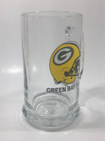 Green Bay Packers NFL Football Team 5 1/2" Tall Clear Glass Beer Mug Cup