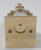 ST Quartz Japan Movement Miniature Brass Tone Church Shaped Clock 2 3/4" Tall