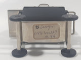 Nina Collection Quartz Japan Movement Miniature BBQ Barbecue Grill Shaped Black Metal Clock 2 3/8" Tall